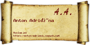 Anton Adriána névjegykártya